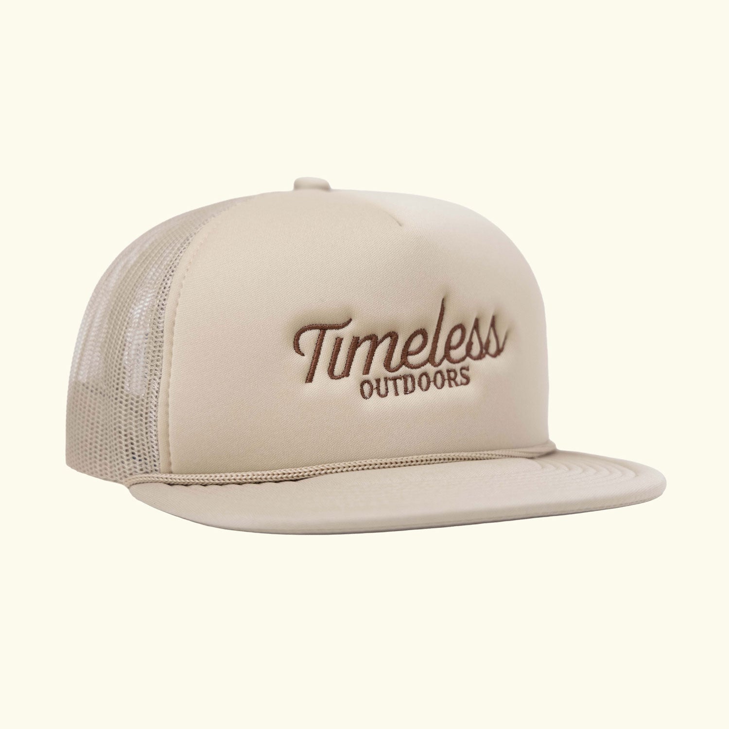 Heritage Logo Foam Trucker Hat in Beige