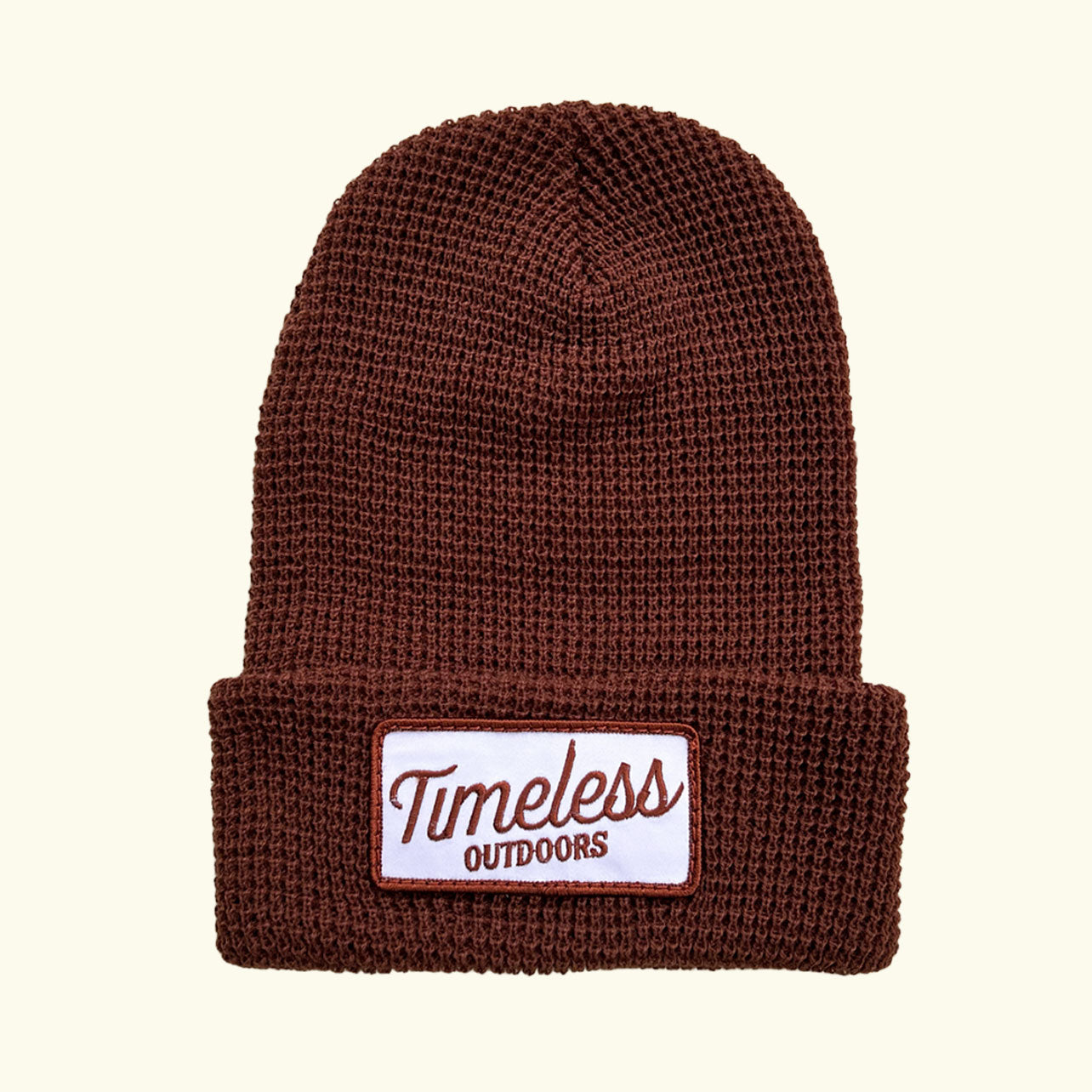 Heritage Logo Waffle Cuffed Beanie in Cinnamon Mocha