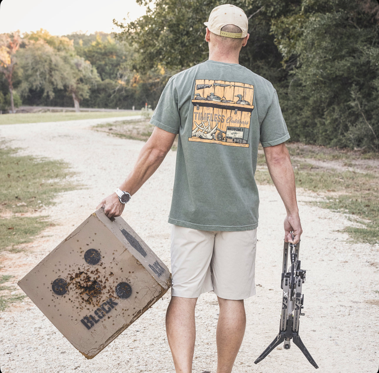 Man wearing the Vintage Camp Tee - Timeless Outdoors